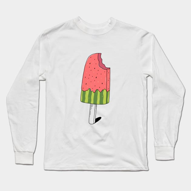 Watermelon Ice Cream Long Sleeve T-Shirt by prawidana